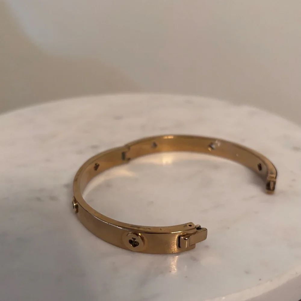 Kate Spade Spot the Spade Studded Bangle Bracelet - Minimalist Quiet Luxury - Picture 9 of 12